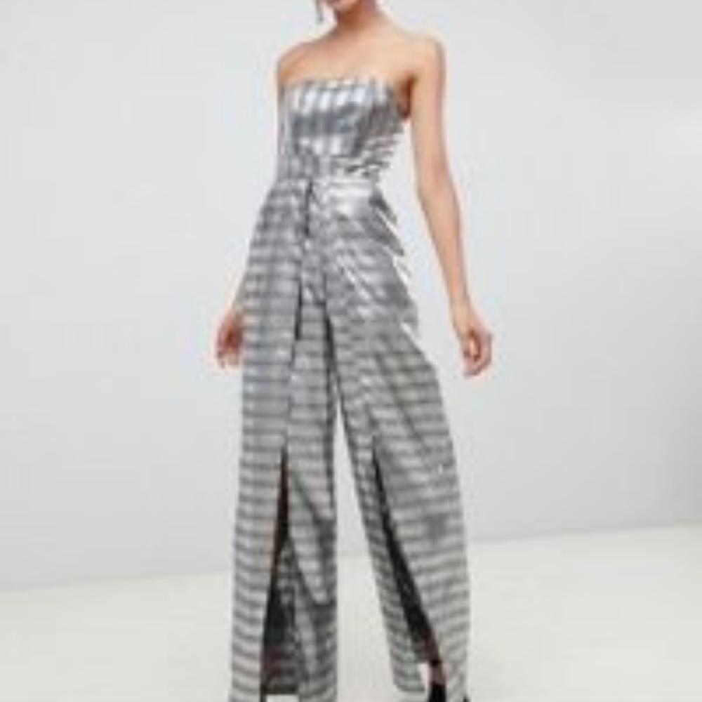 ASOS DESIGN Tall Structured Bandeau Jumpsuit with